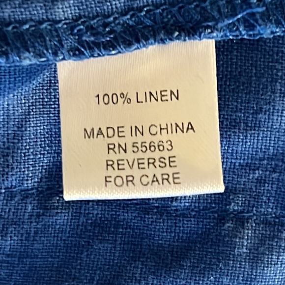 For Cynthia Royal Blue Linen Tunic - Picture 8 of 9